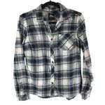 Mountain Club Womens Plaid Flannel Shirt Black/White Long Sleeve Button Photo 0