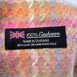 Cashmere Scarf Multicolor Houndstooth Made in Scotland 100% Cashmere Soft Pink Photo 6
