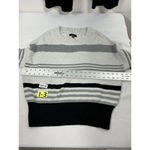 Lucky Brand Womans Long Sleeve Pullover Sweater M/M Gray Black Stripe Scoop Neck Photo 4