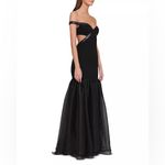STAUD ‎ Emmaline Off-the-Shoulder Cut-Out Tulle Dress in Black NWT Size Medium Photo 1