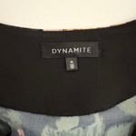 Dynamite Black Floral Ditsy Mini Dress Long Sleeve Ruffle‎ Trim Black Pink Yellow M Photo 4