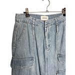 frame denim Frame‎ Relaxed Straight Cargo Jeans Size 26 Rhythm Light Wash Wide Leg Photo 7