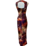 Vintage Dress Medium Large Y2K Fall Maxi Long Dress 90s RARE Cut Out back Boho Purple Photo 4