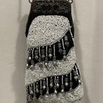Stunning beaded teardrop bag tassels jewels fancy antique vintage Black Photo 5