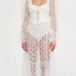 For Love & Lemons  Kalea Tulle Midi Dress in White Size Small NWT Photo 0
