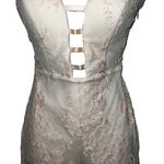 Bebe  Sexy Little Pink Lace Cut Out Mini Dress With Shorts Underneath EUC Size 2 Photo 3