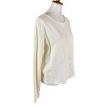 S’edge Cream White‎ Long Sleeve Star Pullover Sweatshirt Large Casual White Photo 2