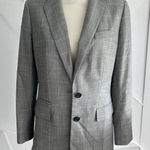 DKNY  Women's Gray Yellow Glen Plaid Button Blazer Size 4 Photo 0
