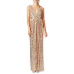 Badgley Mischka  Glitz Sequin Gown in Blush 14 Womens Long Dress Formal Maxi Photo 3