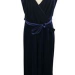 Ali & Jay Velvet Wrap Dress Navy Blue Sleeveless Midi Belted Spaghetti Strap M Size M Photo 0