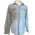 Wrangler  button up denim shirt with star pattern on back womens size small Photo 0