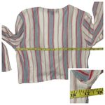 Lulus  Pippi Pink Striped Tie-Front Bell Sleeve Top - Medium Photo 4