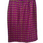 Valentino Boutique Vintage Magenta Houndstooth Wool Tweed Pencil Skirt Size 6 Pink Photo 1