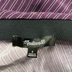 Madewell  The Layton MIDI Slip Skirt Purple Diagonal Striped Photo 5
