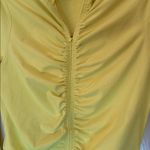 Free People Movement Highlighter Yellow Long Sleeve Ruched Zip Top size M EUC Size M Photo 2
