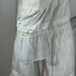 Free People White Semi Sheer Off the Cold Shoulder Ruffle Cover Up Dress M. D29 Photo 9