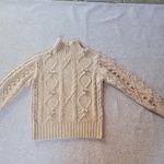 Cupcakes & Cashmere Tan Cable Knit Turtleneck Sweater Size S Photo 2