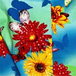 Bold Vibrant Floral Zip Blazer Jacket Redd Jeans Sz 12 Sequin Sparkle Bloomcore Blue Photo 5