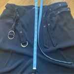 ASOS Double Belted Black High Waisted Trousers cropped wide leg pants Sz US 12 Photo 9