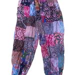 Hippie Forever Patchwork Boho Printed Jogger Pants purple Yellow Size M Photo 4
