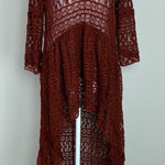Free People Vtg.  Lace Maxi High Low‎ Blouse in Rust Size Small Photo 0