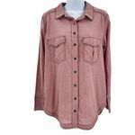 Free People  Long Sleeve Button Front Last Chance Chambray Shirt Size Small S Photo 59