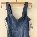 Tractr Denim Farm Western Boho Pleated Tank Zip Back Midi Dress Medium Blue Photo 4