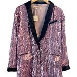 Free People Ella Duster Sequin Purple Combo Black Trim Jacket XS/S Oversized NWT Photo 5