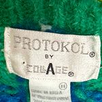 Colorful Geometric Pattern Sweater Vintage Classic 80s Mohair Wool Bold Cosplay Green Size M Photo 7