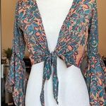 Raga Boho  Somewhere in Paradise wrap Top. Brand New . Beautiful and fun top. Photo 0