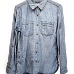 Carhartt Women’s Chambray Tab Up Long Sleeve Button Front Shirt Western Cowgirl Photo 0