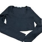 ZARA  Black Long Sleeve crop‎ top tight fitting M Photo 2