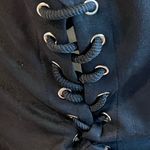 Faux Suede High Waist Lace Up A Photo 3