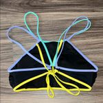 Victoria's Secret  Black Bikini Top with Colorful Straps Photo 1