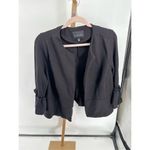 Eloquii Womens Ruffle Sleeve Jacket Blazer Open-Front 3/4 Ponte Black Size 16 Photo 3