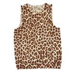 J.Crew NWT Cashmere Crewneck Sweater Shell in Muslin Brown Leopard Print S Photo 4