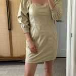 7 For All Mankind Nude Vegan Leather Mini Dress Photo 5