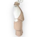 Aya Muse Tipo Mini Dress Women's Small Beige Cowl Neck Open Back Halter $650 Tan Photo 1