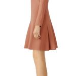 CARVEN Terracotta Orange Hue Bois De Rose Crew Neckline Midi Dress size 40 Photo 13