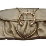 Cache Gold Metallic Leather Rhinestone Purse New Matches Tops Pants $128 NWT Photo 1