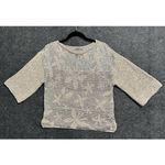 D. EXTERIOR Made in Italy Silver Metallic Floral Sparkle Knit Top Sweater Size M Size M Photo 1