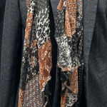 Stylish Black and Brown Patterned Scarf Photo 0