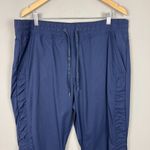 Eddie Bauer  Pants Womens XL Navy Pull‎ On Nylon Hiking Ruched Outdoor Drawstring Photo 1