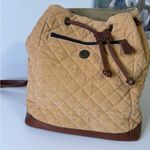 LL Bean Tan Corduroy and Lather Backpack Purse Photo 4