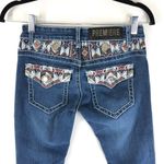 Premire by Rue 21 Womens Jeans Slim Boot Embroidered Dark Wash 1/2S Blue Size 2 Photo 2