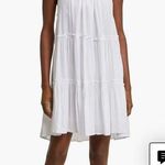 Elan Ruched Tiered Cover-Up Swing Dress White Size Large Photo 0