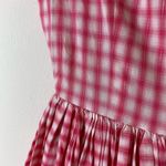 Vintage Pink & White Plaid Lattice Sleeve A Line Midi Dress Size S Photo 5