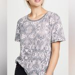 Free People  Python Snake Print Short Sleeve Tee T-Shirt Top Size Small Photo 0