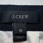 J.Crew  Rose Navy White Pleated 100% Silk Miniskirt 10 Lined Zip‎ Back Geometric Photo 3