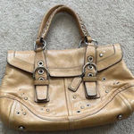 Coach Studs & Grommet Satchel Honey Tan Leather Photo 0